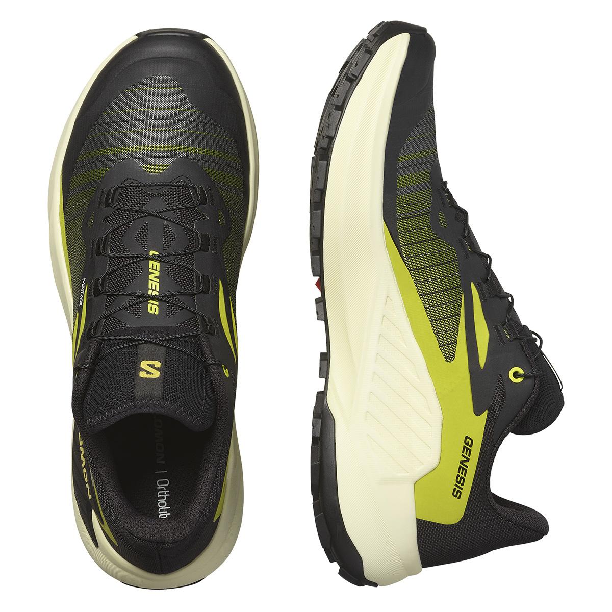 Salomon Genesis Trail Running Shoe Men's in Black Sulphur Spring Transparent Yellow